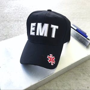 EMT Unisex Adjustable Ball Hat Embroidered blk/red